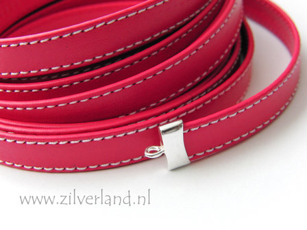 20cm Plat Leerkoord Dubbel Gestikt