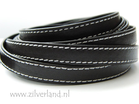 20cm Plat Leerkoord Dubbel Gestikt