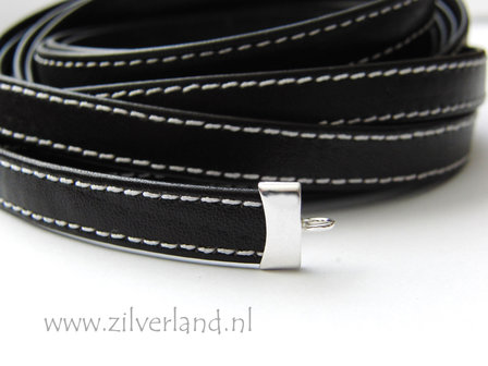 20cm Plat Leerkoord Dubbel Gestikt