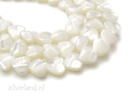 8mm Mother of Pearl Kralen- Hartjes