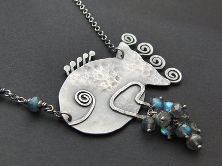 Handgemaakte Zilveren Ketting met Labradoriet