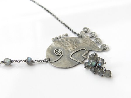 Handgemaakte Zilveren Ketting met Labradoriet