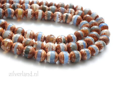 6mm Tibetaanse Agaat Edelstenen Kralen- Facet