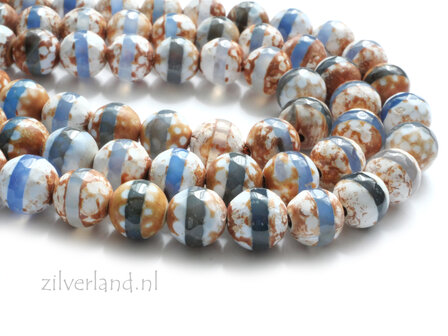 8mm Tibetaanse Agaat Edelstenen Kralen- Facet