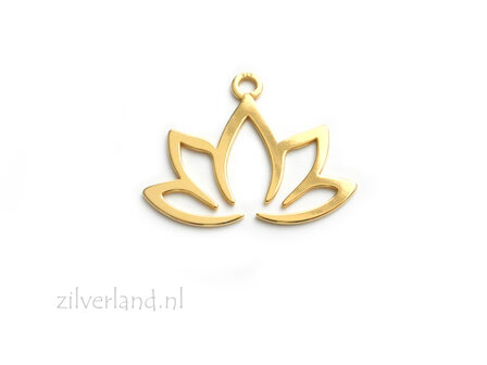 Sterling Zilver 925 Hanger- Lotusbloem Verguld