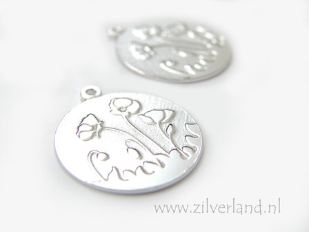 1 Stuk Sterling Zilveren Hanger- Klaprozen