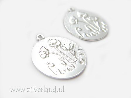 1 Stuk Sterling Zilveren Hanger- Klaprozen