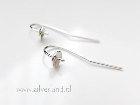 Sterling Zilveren Oorbelhaken met Parelschotel