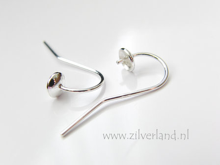 Sterling Zilveren Oorbelhaken met Parelschotel