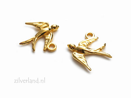 Sterling Zilveren Hanger- Zwaluw Verguld