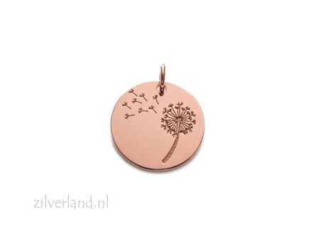 Sterling Zilveren Hanger- Paardenbloem Rose Verguld