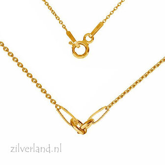 1,0mm Sterling Zilver 925 Collier Anker- 41cm, Verguld
