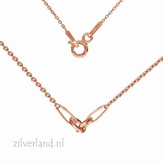 1,0mm Sterling Zilver 925 Collier Anker- 41cm, Rose Verguld