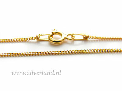 1,0mm Sterling Zilveren Collier Gourmet- 50cm- Verguld