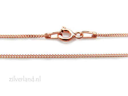 1,0mm Sterling Zilveren Collier Gourmet- 50cm Rose Verguld
