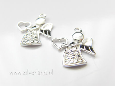 1 Stuk Sterling Zilveren Hanger- Engel met Hart