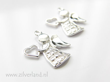 1 Stuk Sterling Zilveren Hanger- Engel met Hart