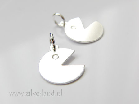 1 Stuk Sterling Zilveren Hanger- Pac-man