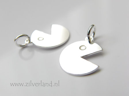 1 Stuk Sterling Zilveren Hanger- Pac-man