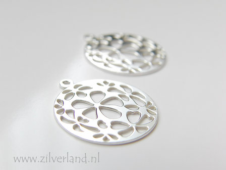 - 1 Stuk Sterling Zilveren Hanger- Bloemen