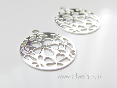 - 1 Stuk Sterling Zilveren Hanger- Bloemen
