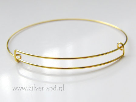 Sterling Zilveren Draad Armband voor Bedels- Verguld