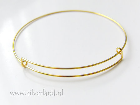 Sterling Zilveren Draad Armband voor Bedels- Verguld