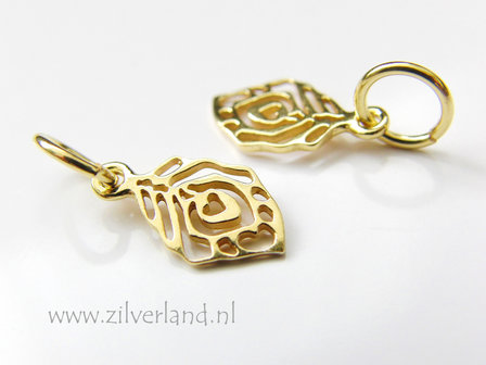 1 Stuk Sterling Zilveren Hanger- Blad Verguld