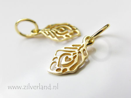 1 Stuk Sterling Zilveren Hanger- Blad Verguld