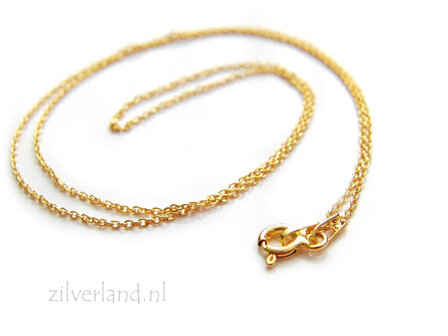 1,0mm Sterling Zilveren Collier Anker- 50cm Verguld