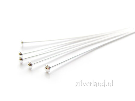  10 Stuks 0,80mm x 6,0cm Sterling Zilveren Nietstiften 
