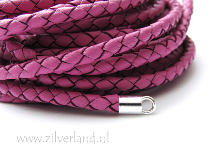 20cm Gevlochten 4mm Leerkoord