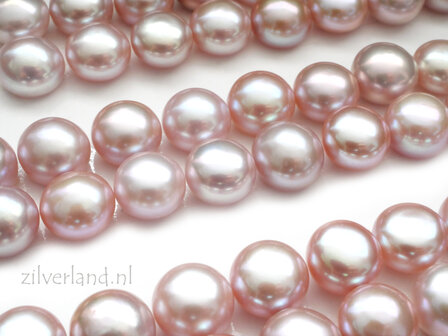1 Stuk 8mm Zoetwaterparel Half Doorboord- Paars