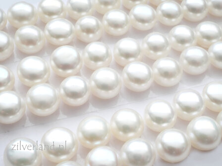 1 Stuk 6mm Zoetwaterparel Half Doorboord- Wit