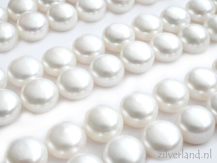 1 Stuk 8mm Zoetwaterparel Half Doorboord- Wit