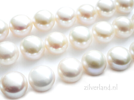 1 Stuk 11mm Zoetwaterparel Half Doorboord- Wit