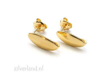 Zilveren Oorstekers 925 Verguld- Ovaal