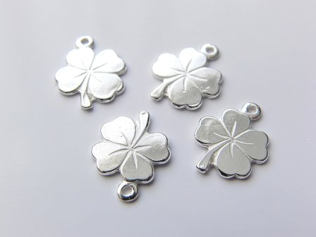 Sterling Zilveren Bedel- Klavertje Vier