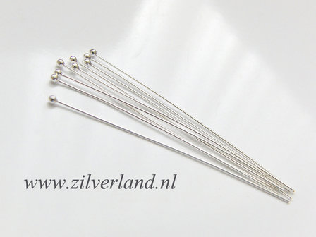 10 Stuks 0,50mm x 5,0cm Sterling Zilveren Nietstiften