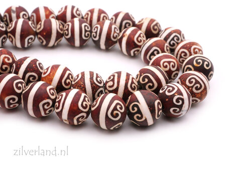 10mm Tibetaanse Agaat Edelstenen Kralen- Mat