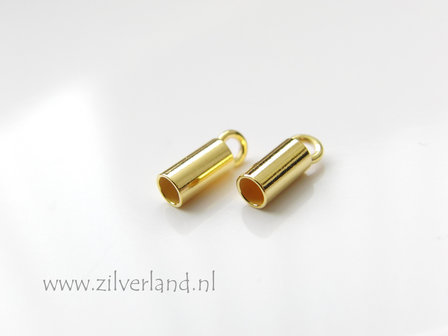 2 Stuks 2,5mm Sterling Zilveren Eindstuk- Verguld