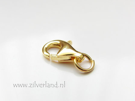 13mm Sterling Zilveren Lobsterslot- Verguld