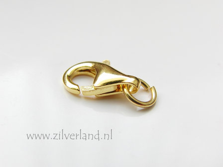 13mm Sterling Zilveren Lobsterslot- Verguld