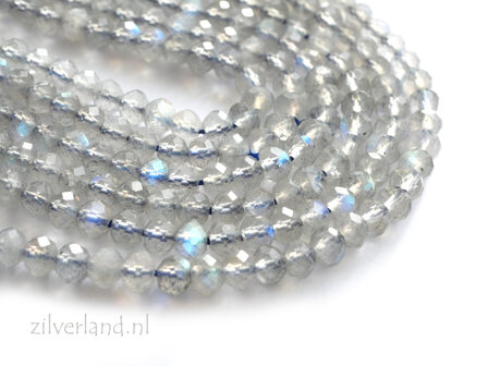 4mm x 3mm Labradoriet Edelsteen Kralen- Facet