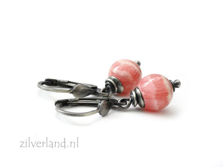 Handgemaakte Oorbellen met Rhodochrosiet Edelstenen