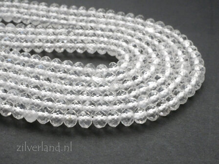 4x3mm Bergkristal Edelstenen Kralen- Facet Rondelle