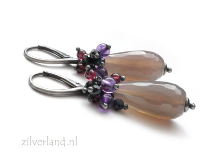 Handgemaakte edelsteen oorbellen