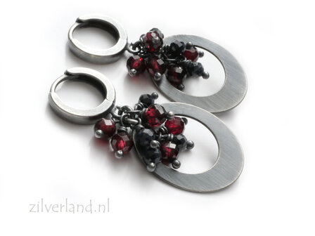 Edelsteen oorbellen Granaat