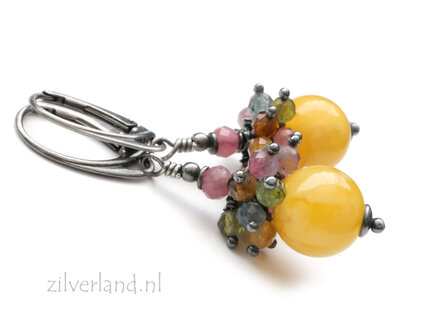 Barnsteen oorbellen handgemaakt