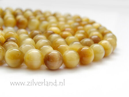 8mm Gele Tijgeroog Edelsteen Kralen